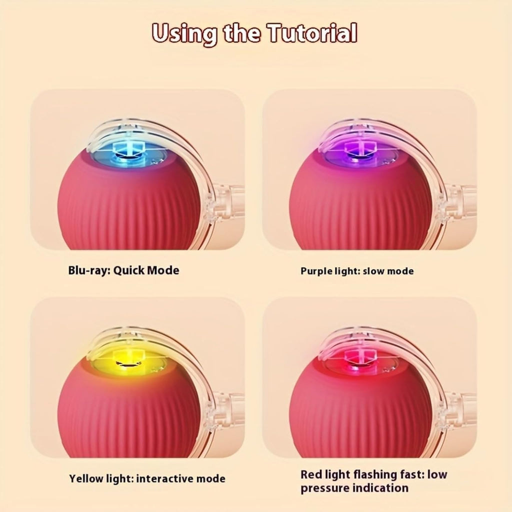 Automatic Rolling Ball Toy for Dogs & Cats – Interactive Dog Ball with LED Light, Rope & USB Charging