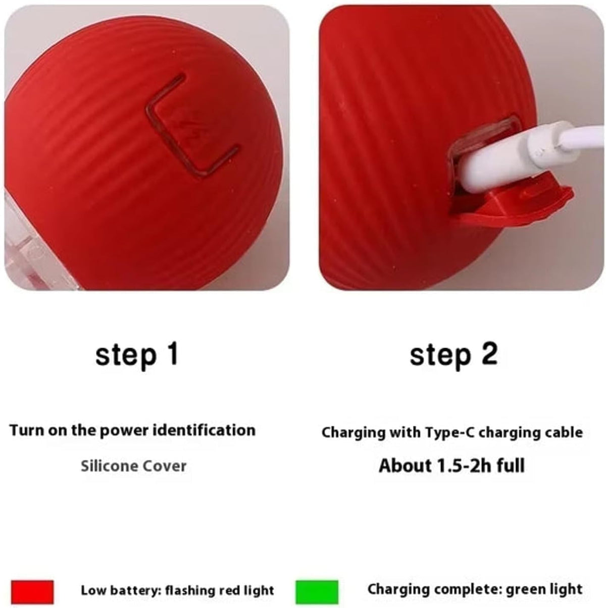 Automatic Rolling Ball Toy for Dogs & Cats – Interactive Dog Ball with LED Light, Rope & USB Charging