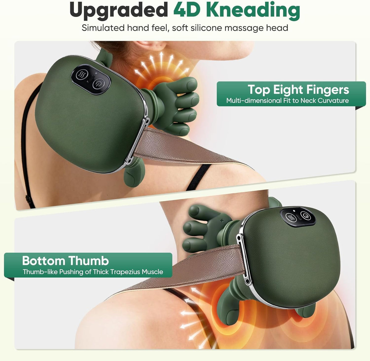 Electric Neck & Shoulder Massager Machine with Heat – 4D Kneading