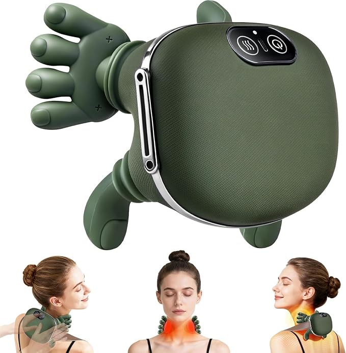 Electric Neck & Shoulder Massager Machine with Heat – 4D Kneading