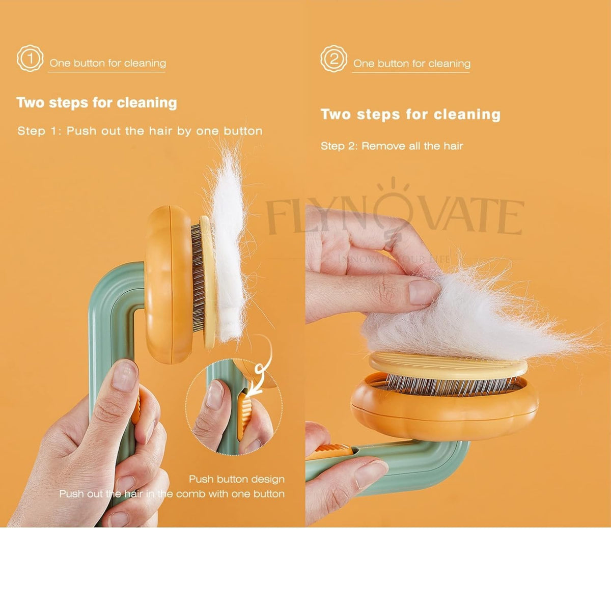 Self-Cleaning Dog Brush for Shedding – Slicker Grooming Brush for Dogs & Cats